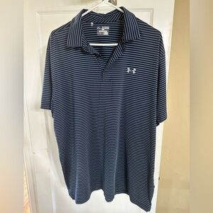 Under Armour blue heat gear loose short sleeve golf polo